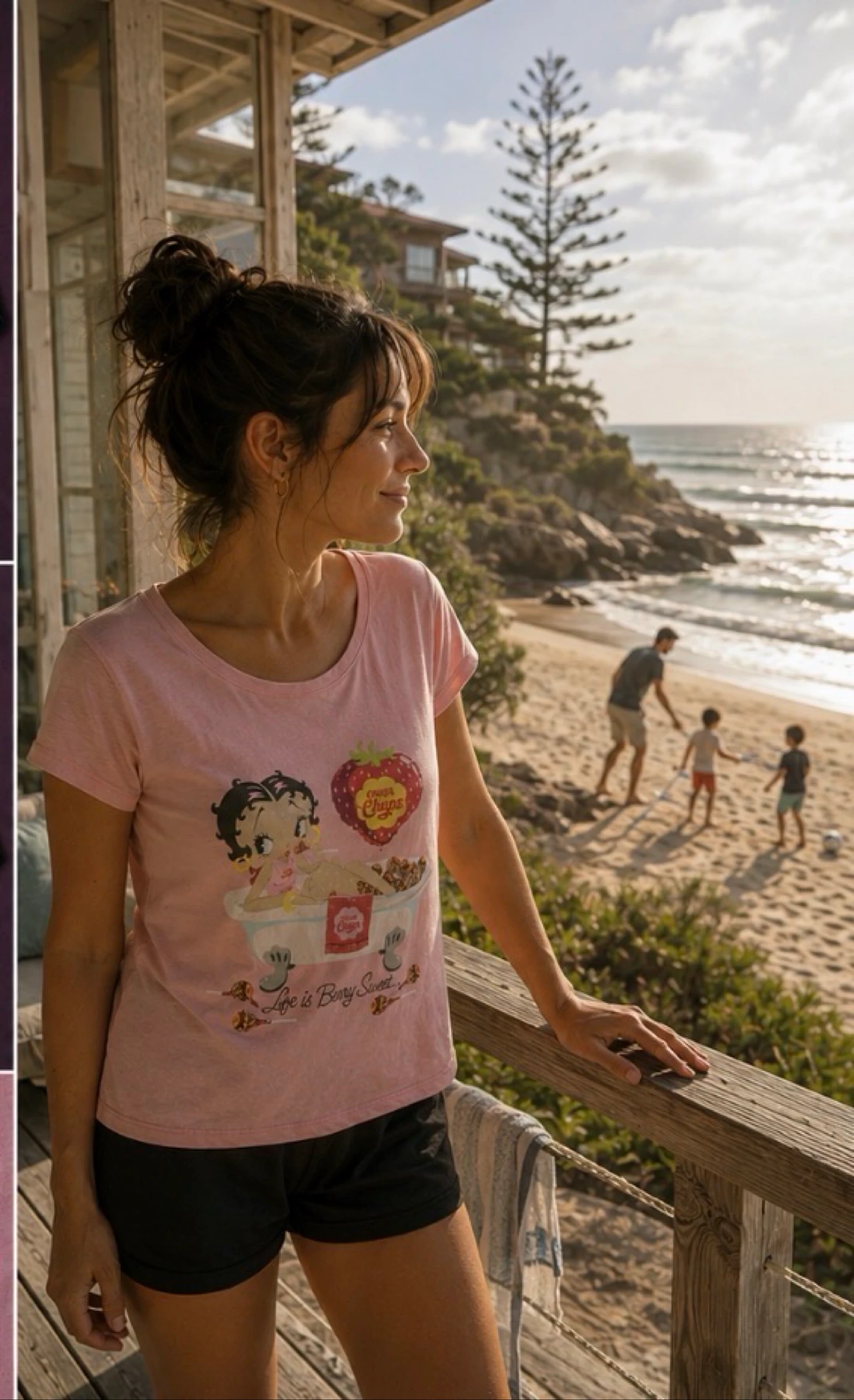 Pyjama rose et noir Betty Boop x Chupa Chups T38/40 ensemble short et t-shirt femme